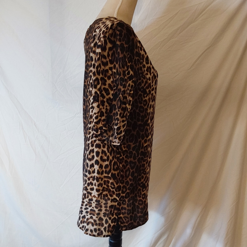 Vintage Fu Da Fine Silk Leopard Print Womens Blouse Size Small - Picture 3 of 4
